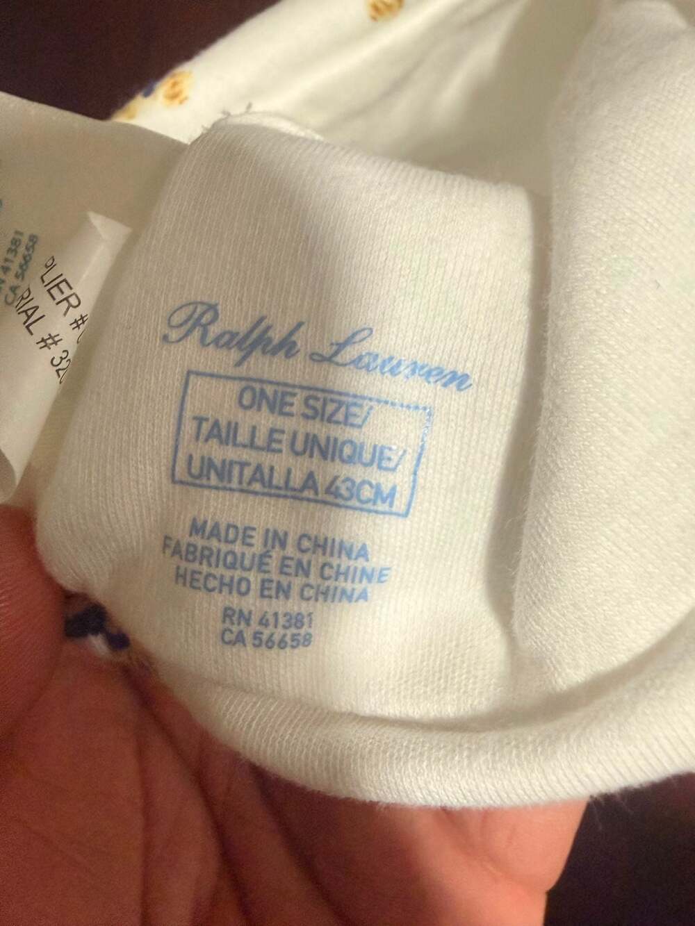 Ralph Lauren Baby Polo Bear Print Beanie Hat White One Size